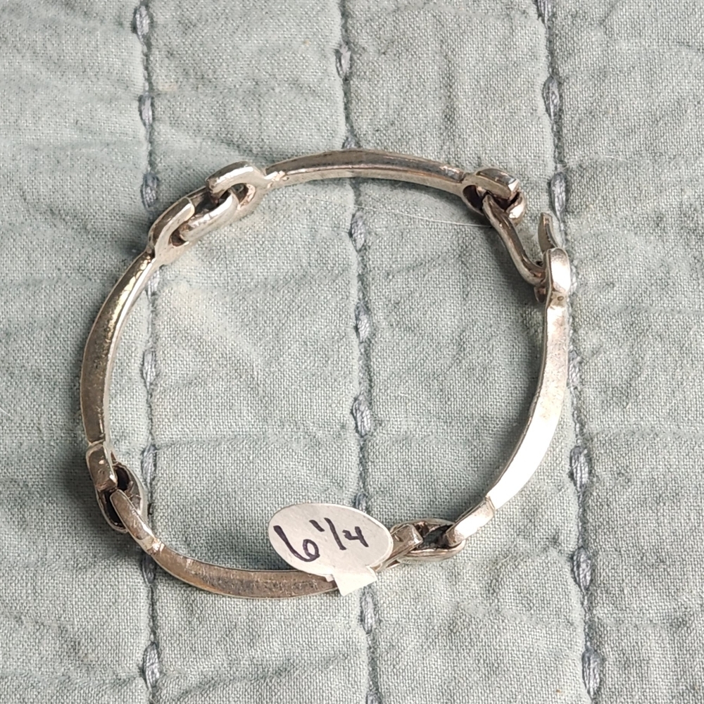 Heavy vintage 925 sterling horse bit bracelet 6 1/4 inches made in Egypt
